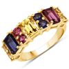 Image 1 : Plated 14KT Yellow Gold 2.68ctw Multi Color Gemstone Ring