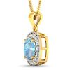 Image 2 : 14KT Yellow Gold 1.70ct Aquamarine and Diamond Pendant with Chain