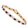 Image 1 : Plated 18KT Yellow Gold 7.20ctw Garnet and Diamond Bracelet