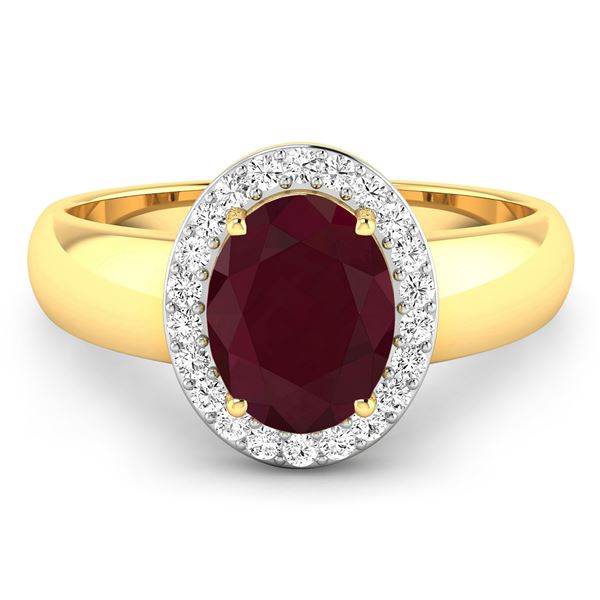 14KT Yellow Gold 2.3ct Ruby and Diamond Ring