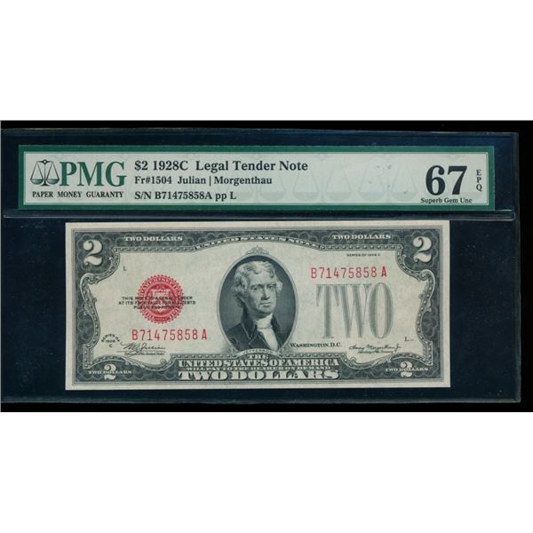 1928C $2 Legal Tender Note PMG 67EPQ