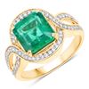 Image 1 : 14KT Yellow Gold 3.42ct Zambian Emerald and Diamond Ring