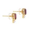 Image 2 : Plated 18KT Yellow Gold 1.15ctw Garnet and Diamond Earrings