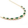 Image 2 : Plated 18KT Yellow Gold 4.05ctw Green Agate and Diamond Pendant with Chain