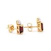 Image 2 : Plated 18KT Yellow Gold 1.04cts Garnet and Diamond Earrings