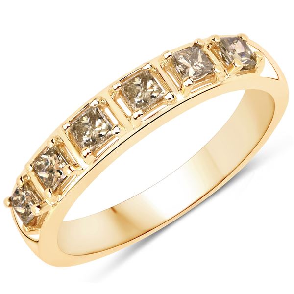 14KT Yellow Gold 0.49ctw Champagne Diamond Ring