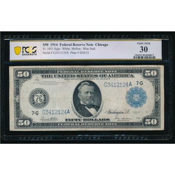 1914 $50 Chicago FRN PCGS 30