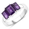 Image 2 : Plated Rhodium 1.95ctw Amethyst Ring