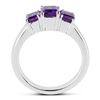 Image 3 : Plated Rhodium 1.95ctw Amethyst Ring