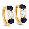 Image 1 : 14KT Yellow Gold 2.6cts Sapphire and Lab Diamond Earrings