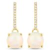 Image 1 : 10KT Yellow Gold 1.06ctw Ethiopian Opal and White Diamond Earrings