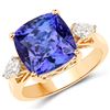Image 1 : 18KT Yellow Gold 8.74ct Tanzanite and Diamond Ring