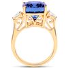 Image 2 : 18KT Yellow Gold 8.74ct Tanzanite and Diamond Ring