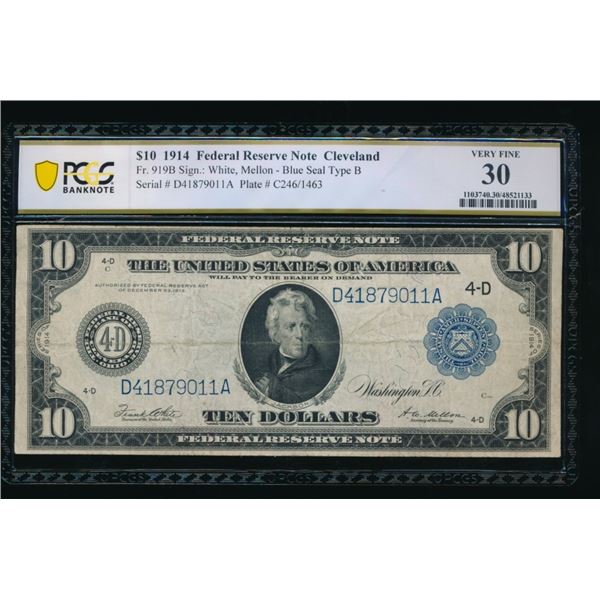 1914 $10 Cleveland FRN PCGS 30