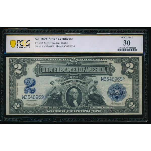 1899 $2 Mini Porthole Silver Certificate PCGS 30