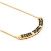 Image 2 : Plated 18KT Yellow Gold 2.25ctw Black Sapphire and Diamond Pendant with Chain