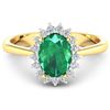 Image 1 : 14KT Yellow Gold 1.53ct Zambian Emerald and Diamond Ring