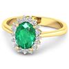 Image 2 : 14KT Yellow Gold 1.53ct Zambian Emerald and Diamond Ring