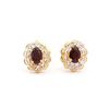 Image 1 : Plated 18KT Yellow Gold 1.02cts Garnet and Diamond Earrings