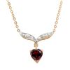 Image 1 : Plated 18KT Yellow Gold 1.30ct Garnet and Diamond Pendant with Chain