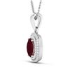 Image 3 : 14KT White Gold 1.5ct Ruby and Diamond Pendant with Chain