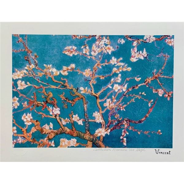 Van Gogh Blue Almond Blossoms Estate Signed Reproduction Giclee