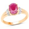 Image 1 : 14KT Yellow Gold 1.64ctw Burma Ruby and White Diamond Ring