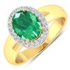 Image 2 : 14KT Yellow Gold 1.53ct Zambian Emerald and Diamond Ring