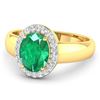 Image 3 : 14KT Yellow Gold 1.53ct Zambian Emerald and Diamond Ring