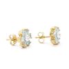 Image 2 : Plated 18KT Yellow Gold 2.02cts Blue Topaz and Diamond Earrings