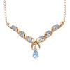 Image 1 : Plated 18KT Yellow Gold 4.00ctw Blue and White Topaz Pendant with Chain