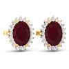 Image 3 : 14KT Yellow Gold 3.00ctw Ruby and Diamond Earrings