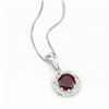 Image 3 : Plated Rhodium 2.25ct Garnet and Diamond Pendant with Chain