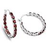 Image 2 : Rhodium Plated 6.00ctw Garnet Earrings