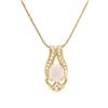 Image 1 : Plated 18KT Yellow Gold 3.00ct Opal and White Topaz Pendant with Chain