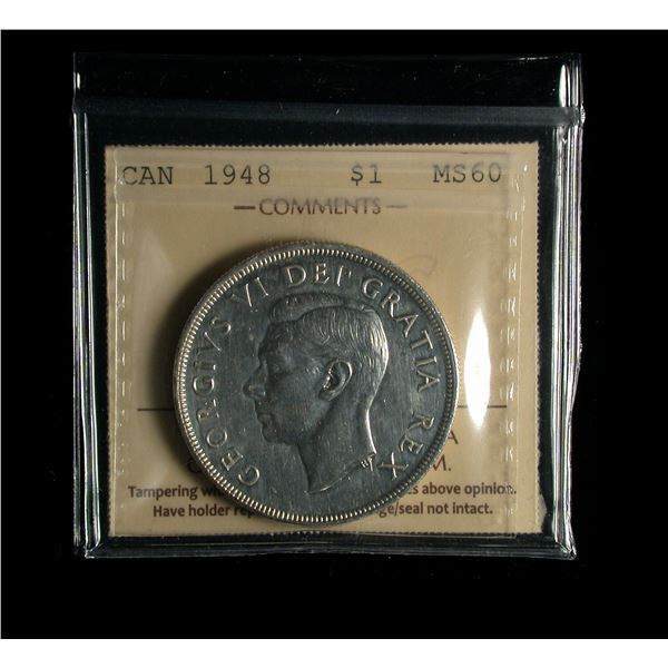 1948 One Dollar, ICCS MS-60