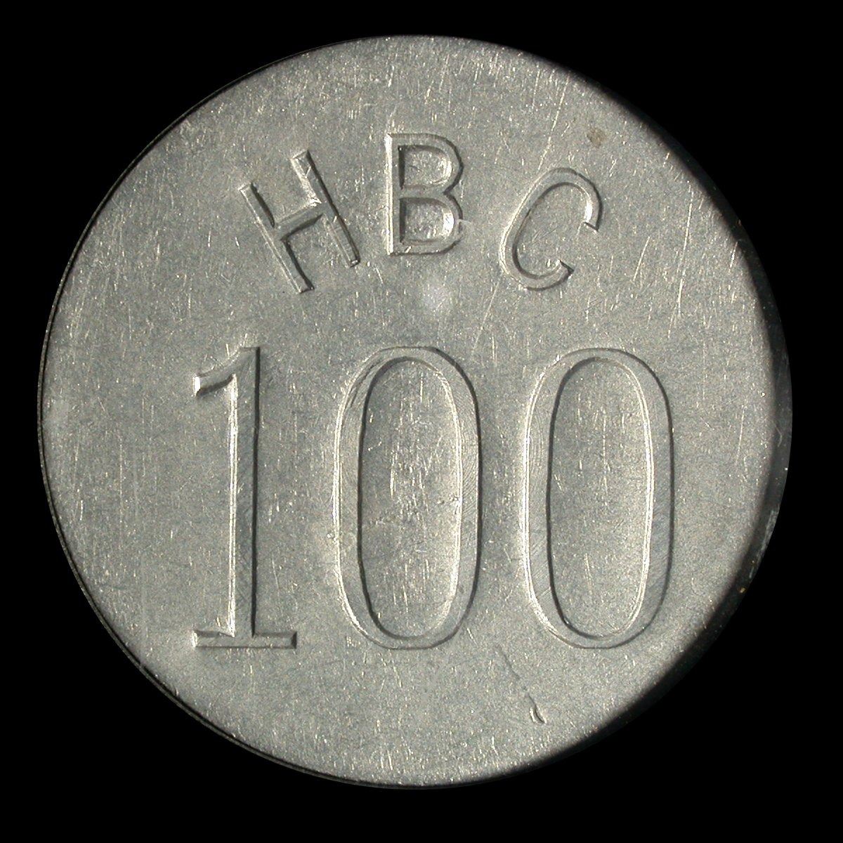 Hudson's Bay Company 100 Fur Trade Token