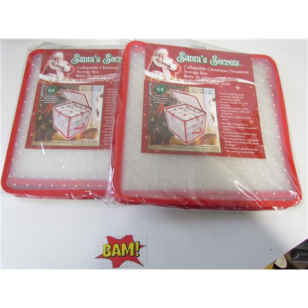 2pc Collapsible Christmas Ornament Storage Bin