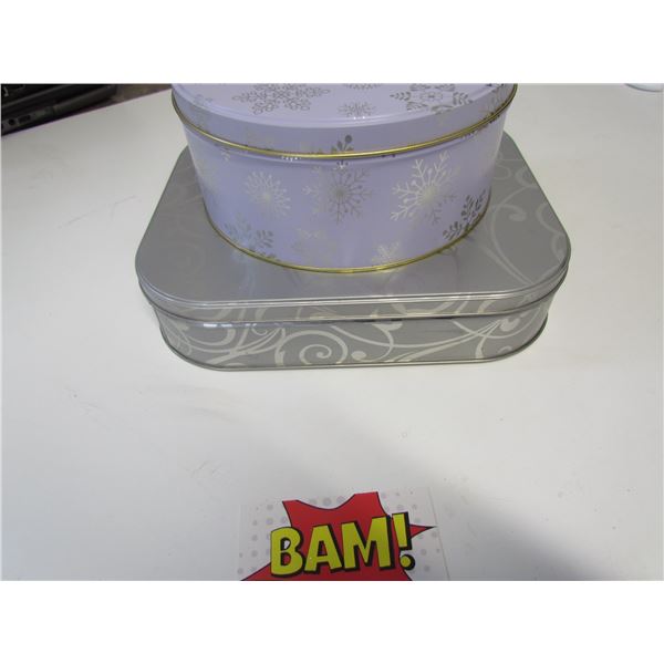 2pc Christmas Storage Tins