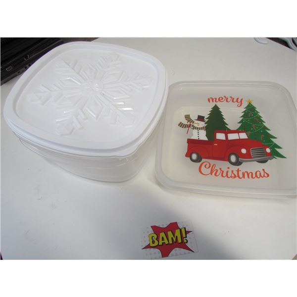 3pc Clear Christmas Containers