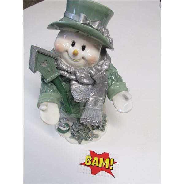 Ceramic Green Snowman