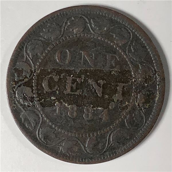 Canadian Large Cent 1884 VF IMP