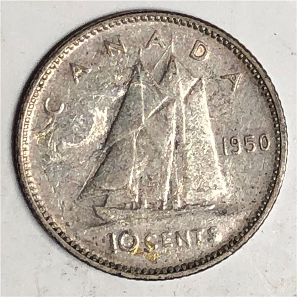 Canadian .10 Cent Dime 1950