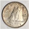 Image 1 : Canadian .10 Cent Dime 1951