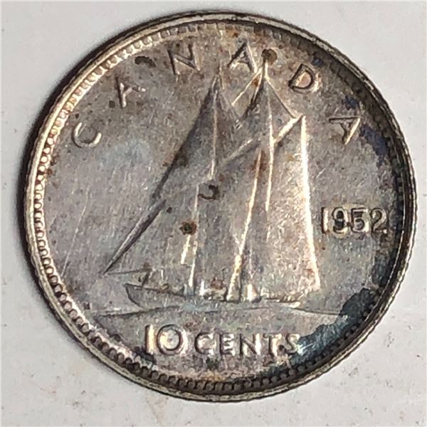 Canadian .10 Cent Dime 1952