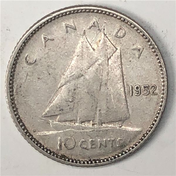 Canadian .10 Cent Dime 1952