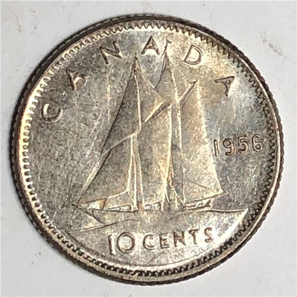 Canadian .10 Cent Dime 1956