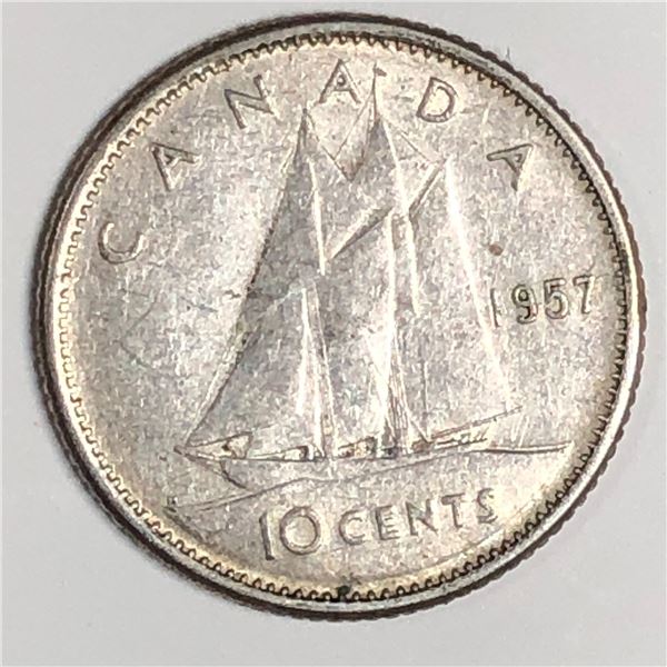 Canadian .10 Cent Dime 1957