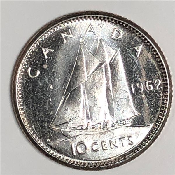 Canadian .10 Cent Dime 1962