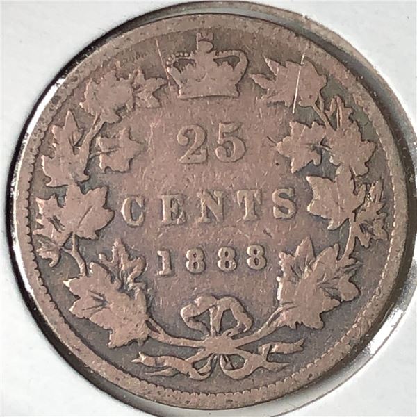 1888 Queen Victoria 25 Cents